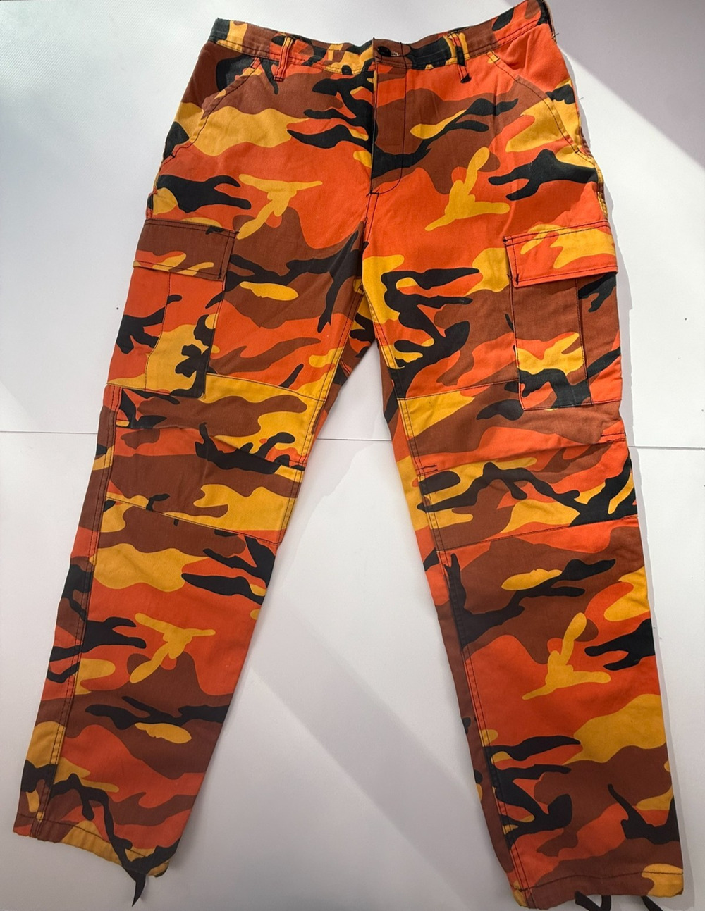MENS ORANGE CAMO ROTHCO Military BDU Pants - Army Cargo Fatigue Camouflage Cam M